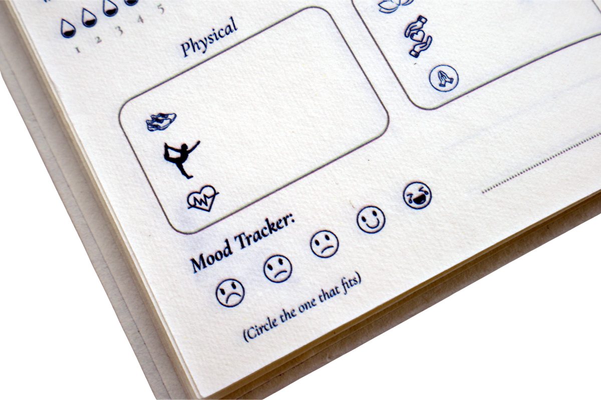 Close-up of the physical balance box and mood tracker faces
